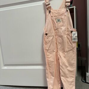 OshKosh cotton light baby pink overalls, size 4T. Brand new with tags.